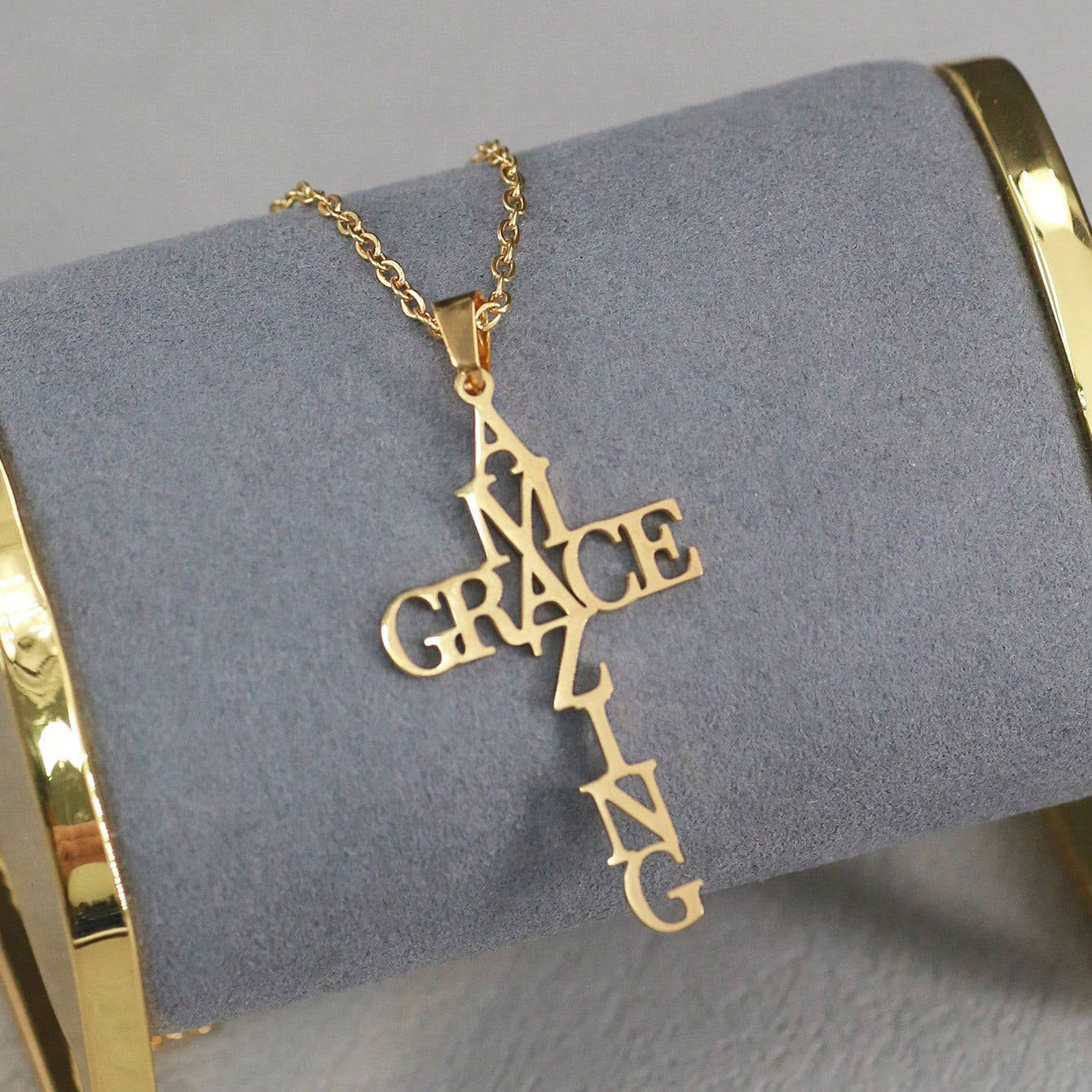 Amazing Grace Cross Necklace