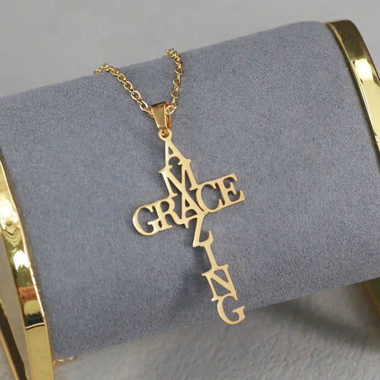 Amazing Grace Cross Necklace