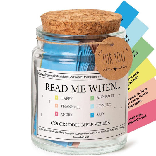 Bible Verse Jar – 90 Color Coded Scripture Cards for Every Emotion